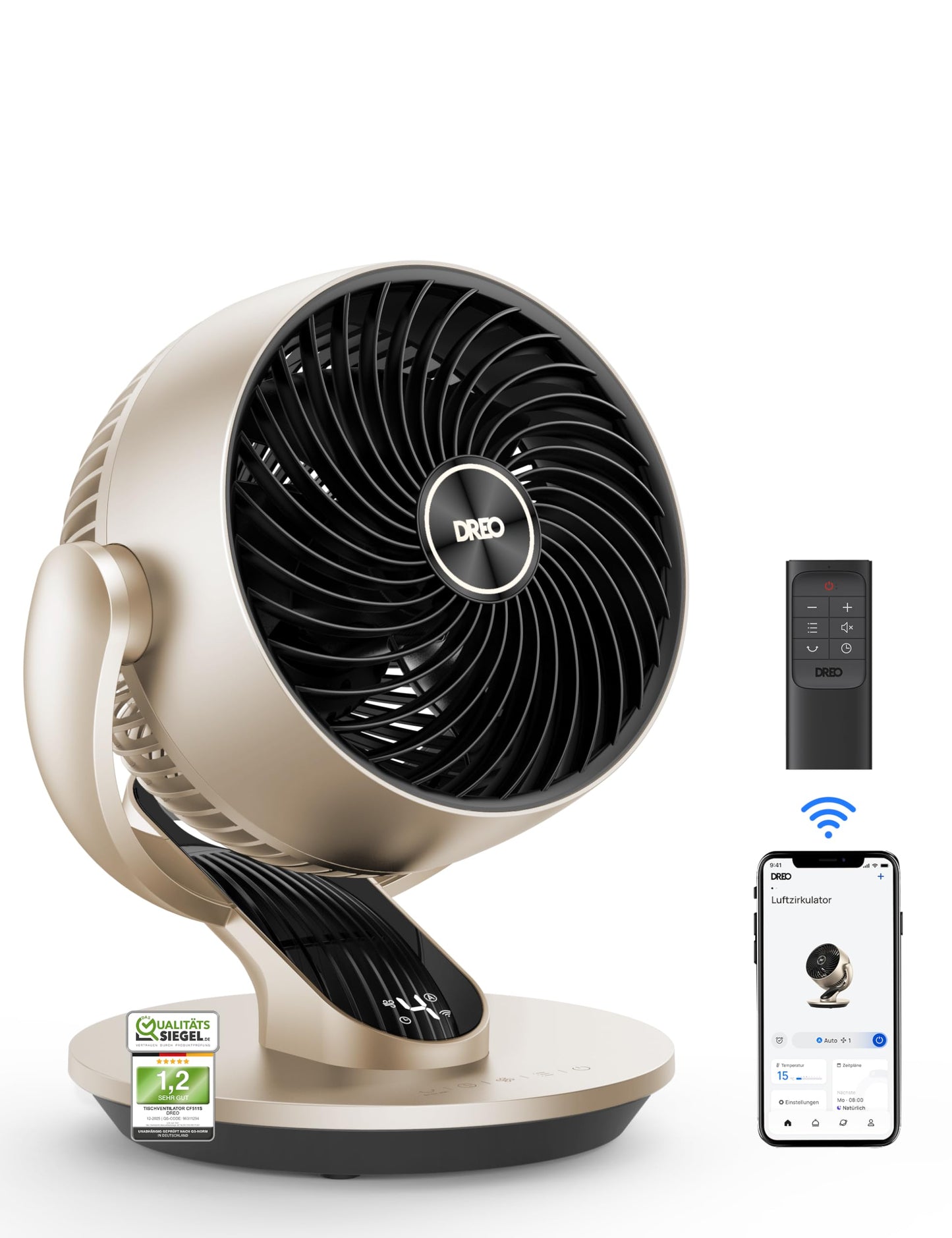 DREO CF511S DR-HAF001S Air Circulation Fan – 70ft, 28,5dB, 90°+120° Oscillation, WiFi, Alexa, Silver