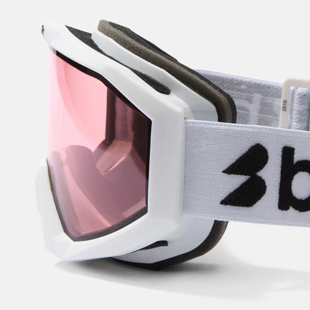 Bliz Liner White Black Logo Snow Goggle - Pink Lens
