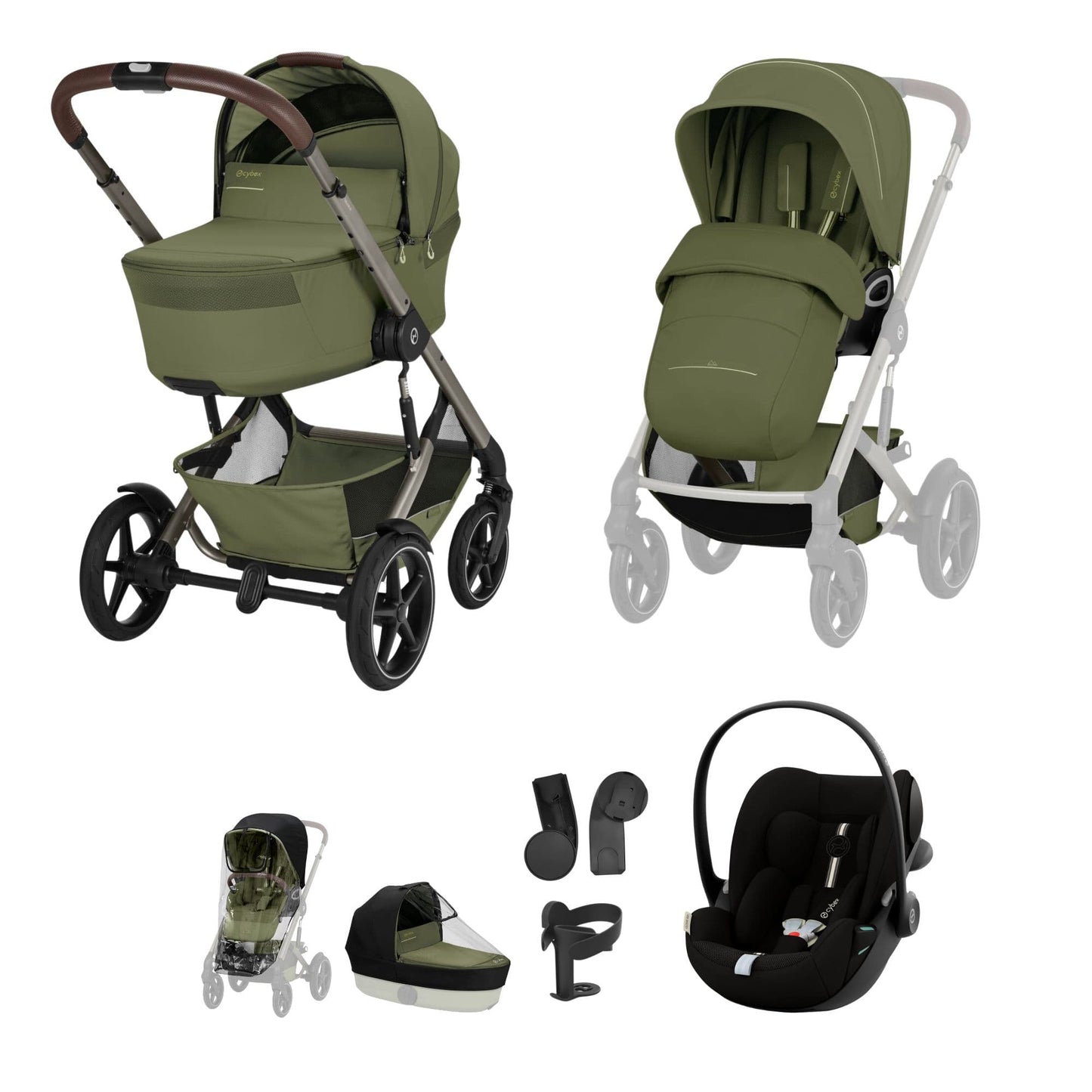 Cybex Talos S Lux (Cloud G3 Plus) Travel System - Taupe/Moss Green (2026)