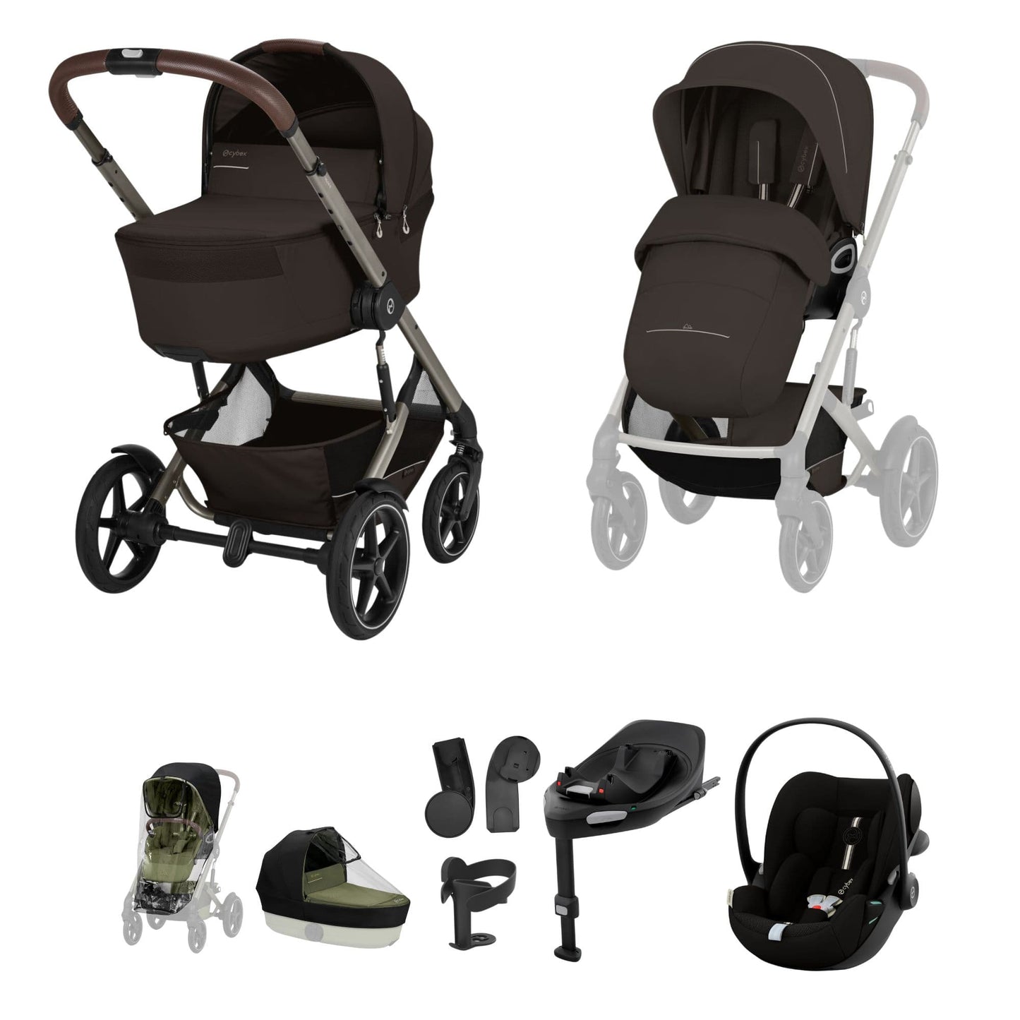 Cybex Talos S Lux (Cloud G3 Plus) Ultimate Travel System - Taupe/Chocolate Brown (2026)