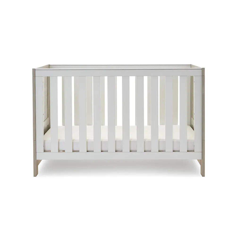 Obaby Nika Cot Bed - Grey Wash with White