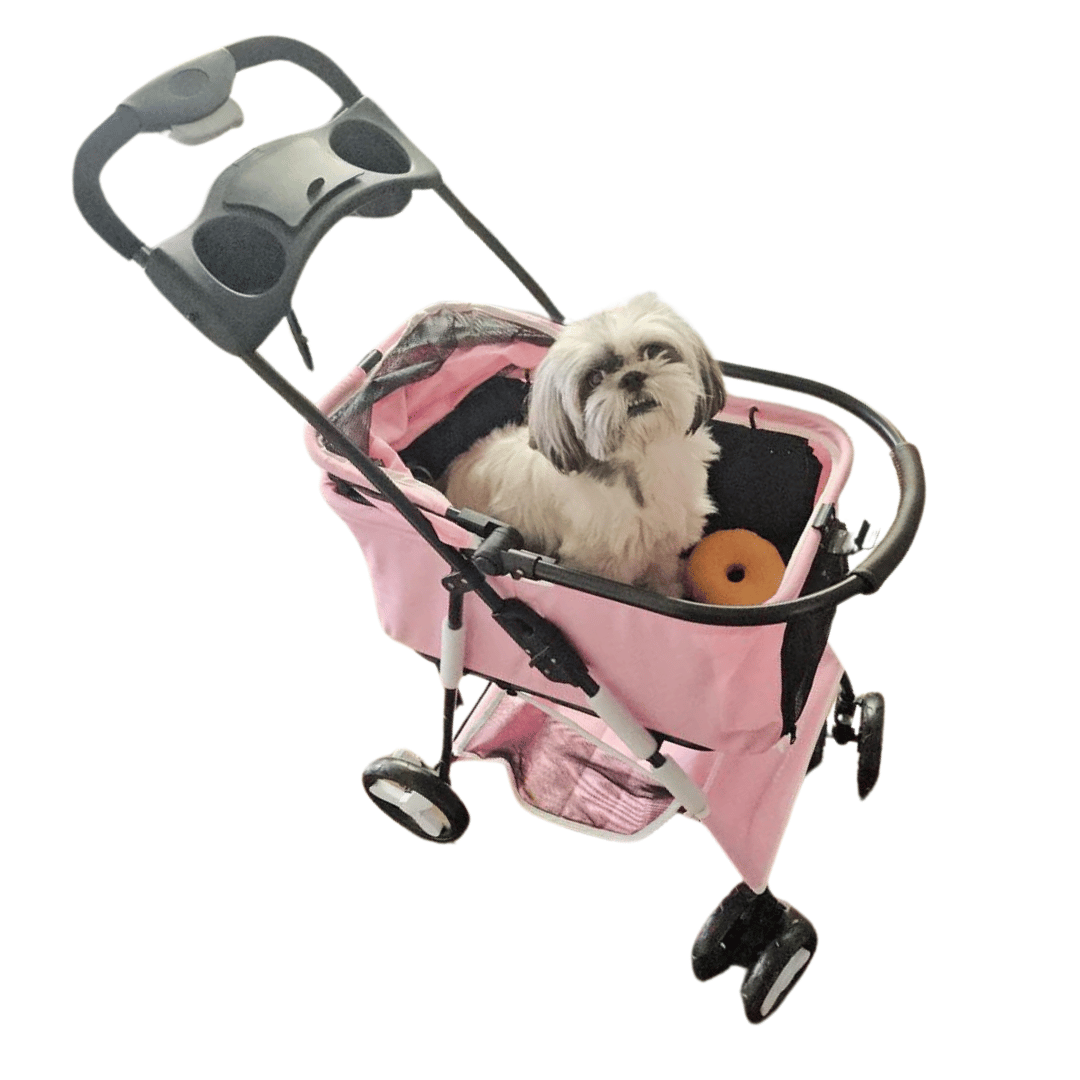 Large Collapsible Pet Stroller with Storage Compartment
