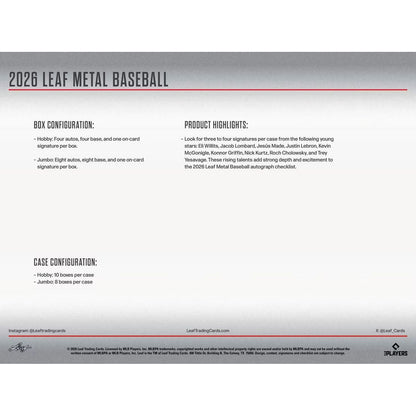 2026 Leaf Metal Baseball Jumbo Box