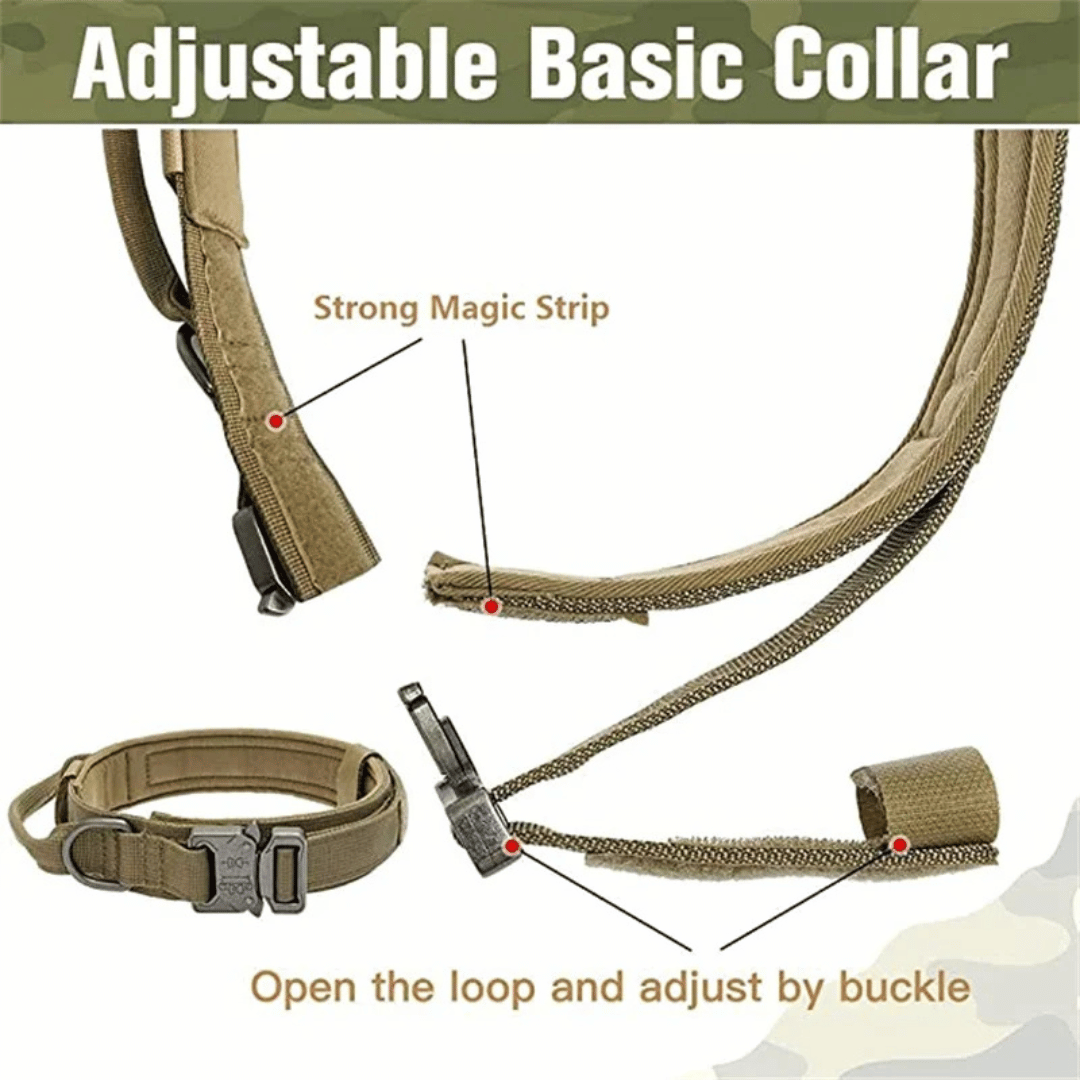Tactical Dog Collar And Leash Set For Large Dogs
