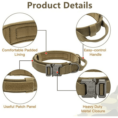 Tactical Dog Collar And Leash Set For Large Dogs