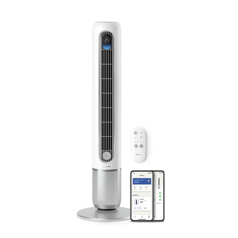 Philips CX5533/11 Tower Fan 104,8cm – 2230m³/h, 3 Modes, 26-46dB, Aroma-Diffuser, 40W, Grey