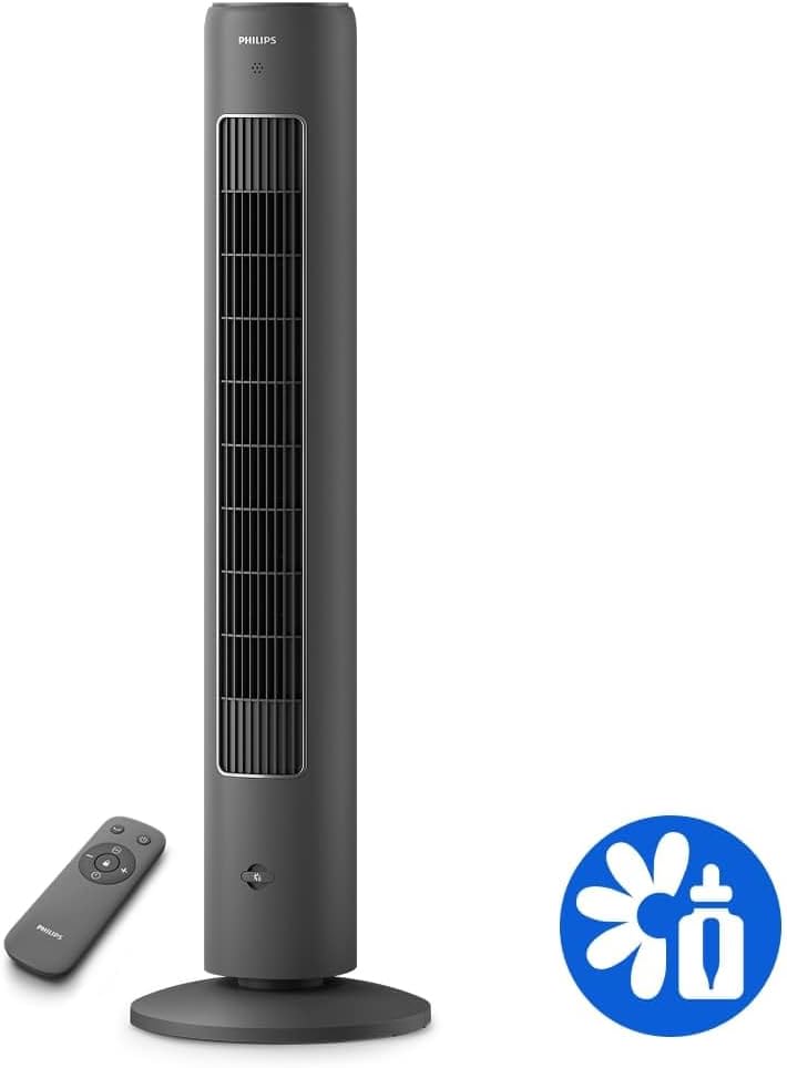 Philips CX5533/11 Tower Fan 104,8cm – 2230m³/h, 3 Modes, 26-46dB, Aroma-Diffuser, 40W, Grey