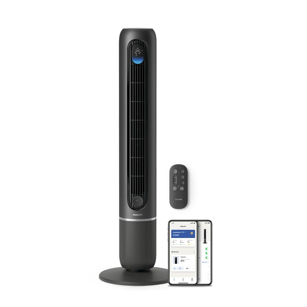 Philips CX5533/11 Tower Fan 104,8cm – 2230m³/h, 3 Modes, 26-46dB, Aroma-Diffuser, 40W, Grey