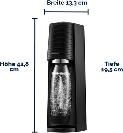 SodaStream TERRA Sparkling Water Maker – Quick Connect CO2, 3x KST Plastic Bottle 1L, Black