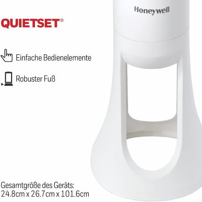Honeywell HYF260E QuietSet Tower Fan 83cm – 5 Speeds, 80° Oscillation, 30W, Timer, Remote Control, White