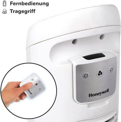 Honeywell HYF260E QuietSet Tower Fan 83cm – 5 Speeds, 80° Oscillation, 30W, Timer, Remote Control, White