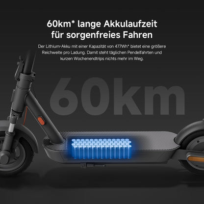 Xiaomi Electric Scooter 5 E-Scooter with ABE, Up to 60 km Range, 350 W Motor, 10 Zoll Pneumatic Tyres, Front Suspension, LED Display, Blinker, Anthracite