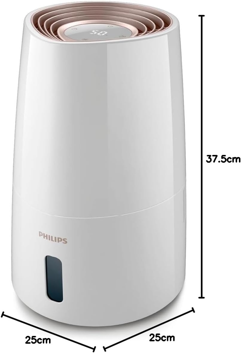 Philips HU3916/10 3000 Series Humidifier 3L – 99% bakterienreduziert, 45m², 360°, 20h, 9h Timer, White