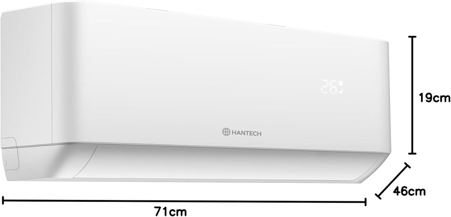 HANTECH H-PRO Split Air Conditioner 12.000 BTU – Inverter, Energy Class A++, Heating & Cooling, WiFi, Alexa, White