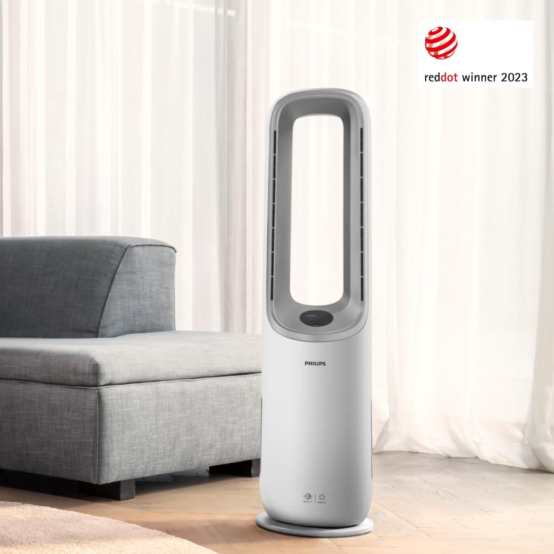 Philips AMF765/10 2-in-1 Air Purifier & Ventilator 70m² – NanoProtect HEPA, 270m³/h, 20dB, KI, Alexa, White