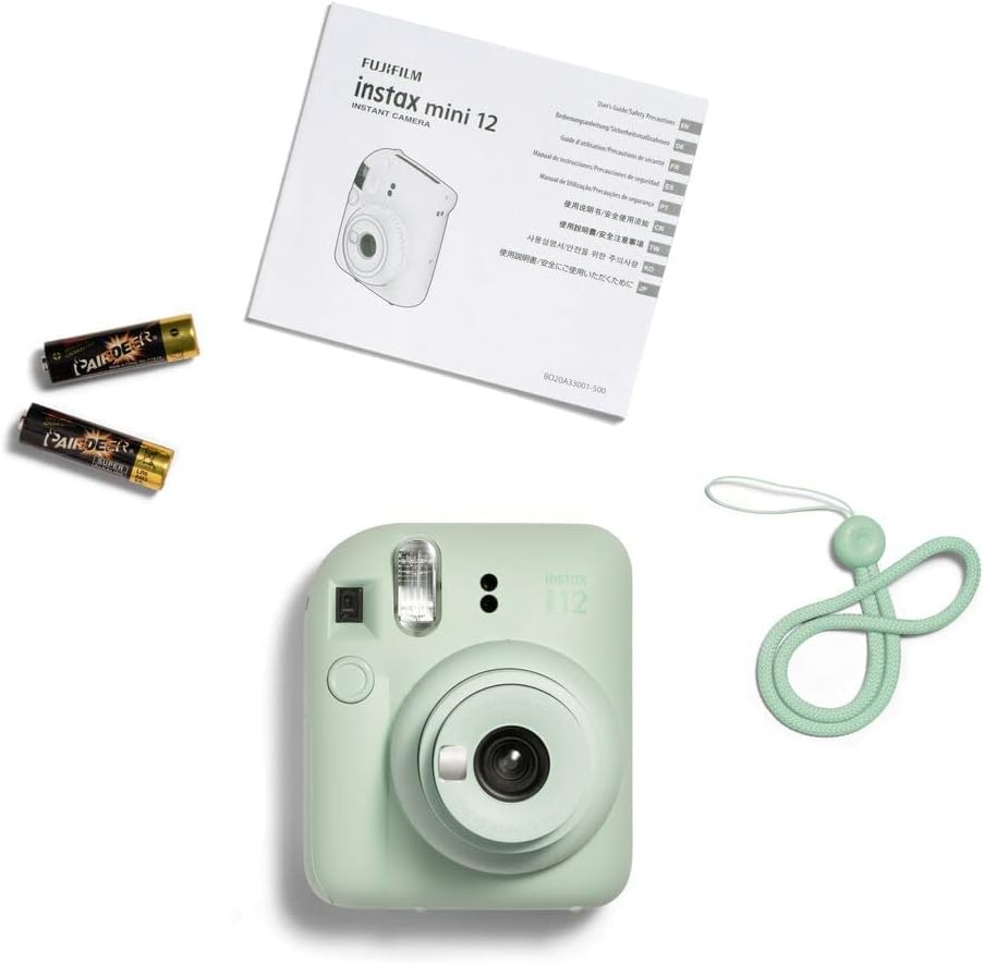 Instax Mini 12 Instant Camera – Automatische Belichtung, Selfie-Spiegel, Nahaufnahme, Mint Green