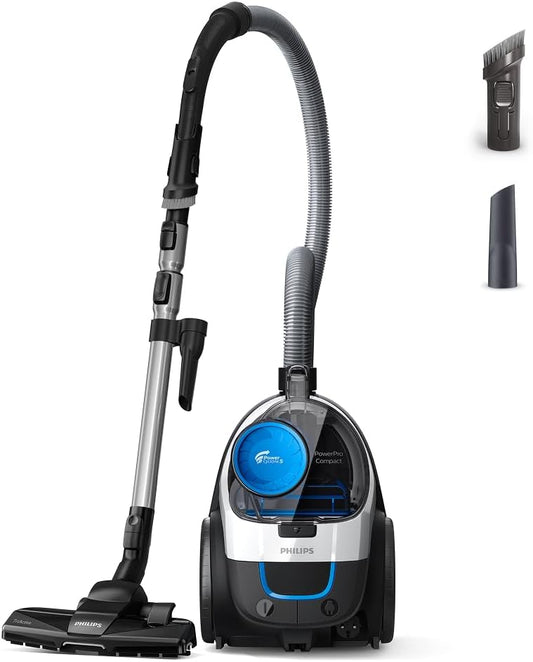 Philips FC9332/09 PowerPro Compact Vacuum Cleaner 650W – H13 HEPA, TriActive Nozzle, 1,5L, White