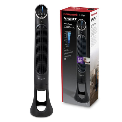 Honeywell HYF260E QuietSet Tower Fan 83cm – 5 Speeds, 80° Oscillation, 30W, Timer, Remote Control, White