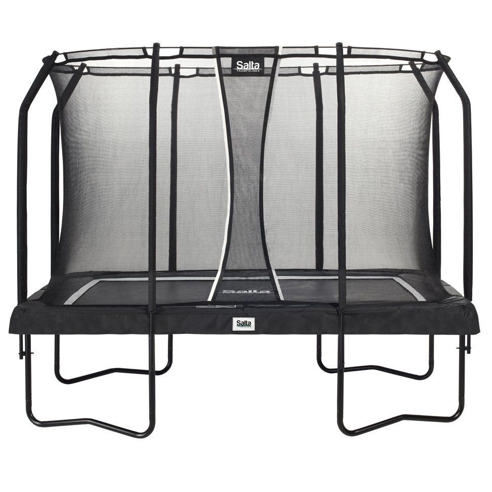 10ft x 7ft Salta Black Rectangular Premium Edition Trampoline with Enclosure