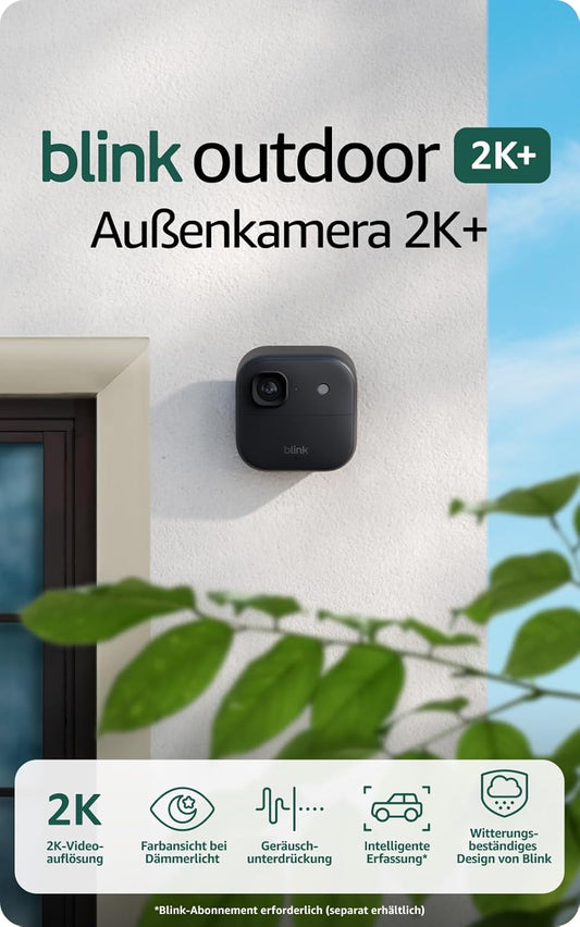 Blink Outdoor 2K+ WiFi Security Camera – 2K Video, Colour Night Vision, 4x Zoom, IP65, 2 Years Battery