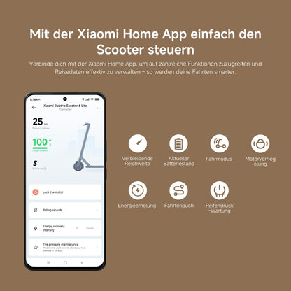 Xiaomi Electric Scooter 6 Lite E-Scooter with ABE, Up to 25 km Range, 300 W Motor, 10 Zoll Pneumatic Tyres, Dual Front Suspension, Foldable, Anthracite