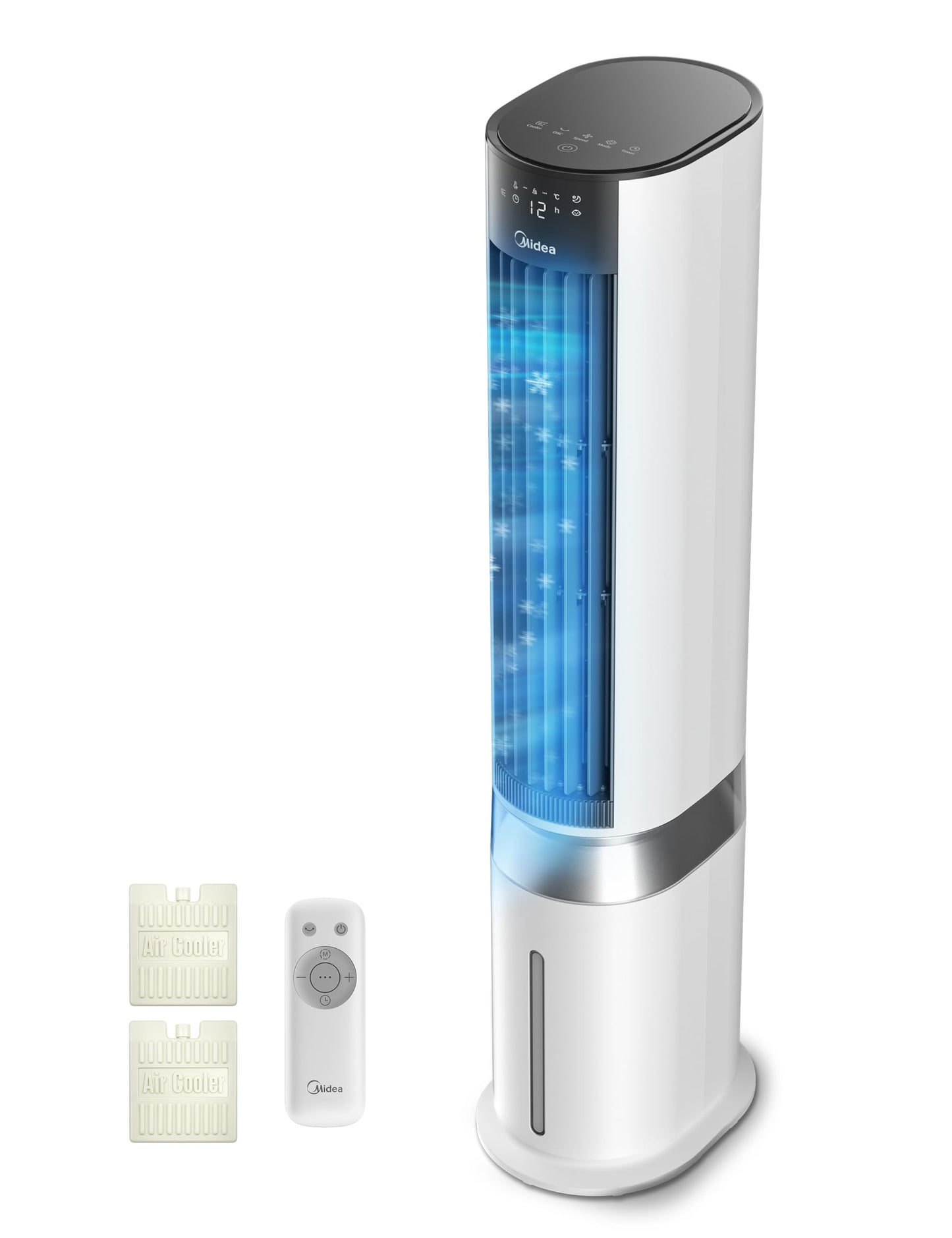 Midea AC100-20ARB Air Cooler 4-in-1 – 5L Water Tank, 3 Modes, Remote Control, 55W, White