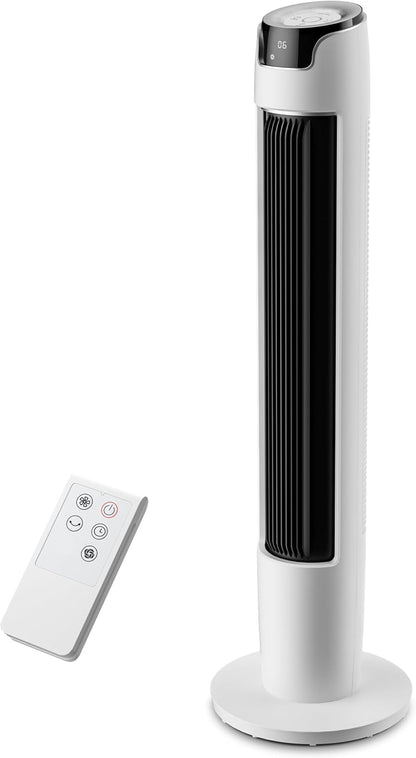 Midea FZ10-16AR Tower Fan 111cm – 6 Speeds, 3 Modes, 32dB, 60° Oscillation, 12h Timer, White