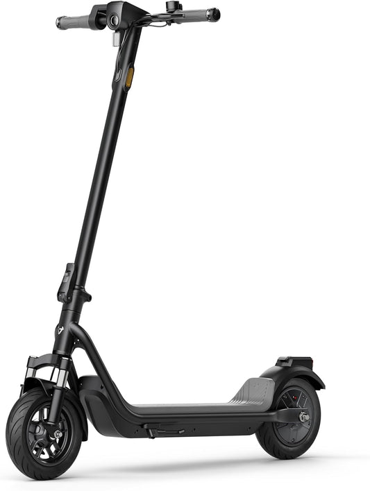 NIU KQi100P E-Scooter with ABE, Up to 29 km Range, 300 W Motor, 10 Zoll Pneumatic Tyres, hydraulische Front Suspension, App Control, Anthracite/Black