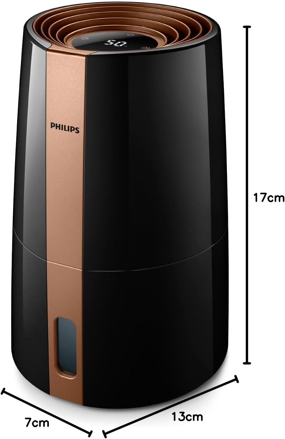 Philips HU3918/10 3000 Series Humidifier 3L – 99% bakterienreduziert, 45m², 360°, 9h Timer, Black