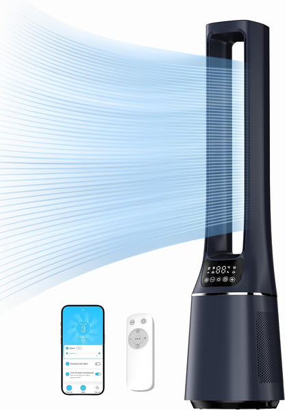 Midea MFP-120i Bladeless Air Purifier & Ventilator – H13 HEPA, SensiCool, WiFi, Alexa, 38dB, Blue