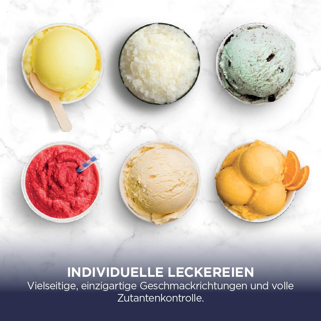 Ninja NC502EU CREAMi Deluxe Ice Cream Maker 2x710ml – 10 Programmes, Dual-Motor, Stone Gold