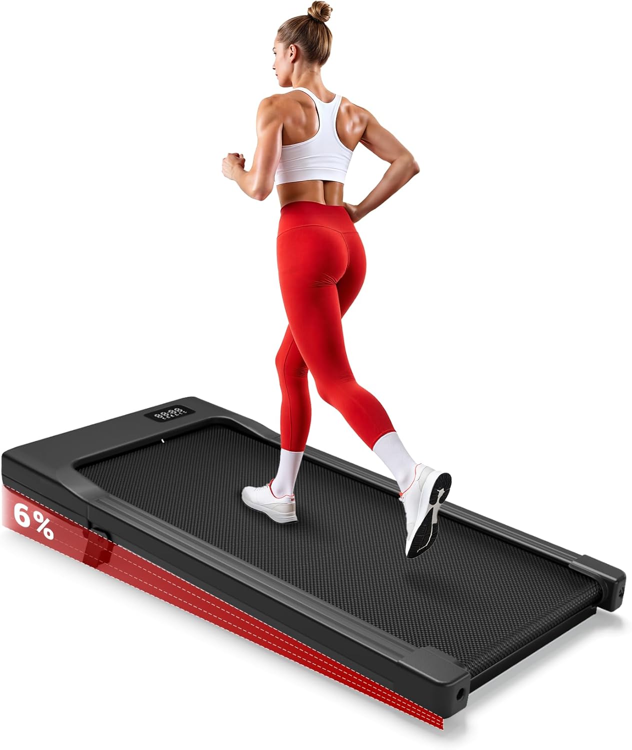 Superun WP06 Treadmill 6% Tilt – 16,8 km/h, 136kg, 2,5 PS, KI-Training, App, 40x90cm, Black