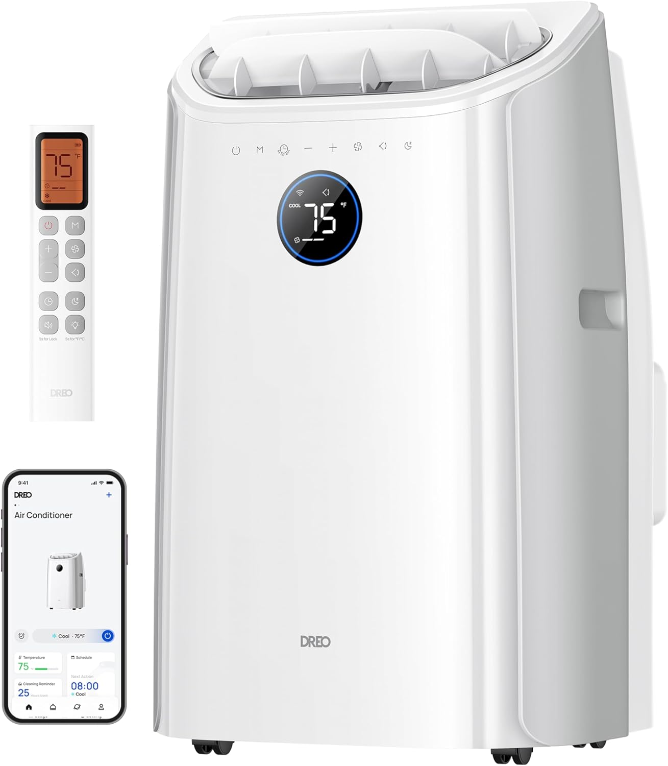 DREO DR-HAC006S Portable Air Conditioner 12.000 BTU – 3-in-1, R290, Energy Class A, WiFi, Alexa, 45dB, White