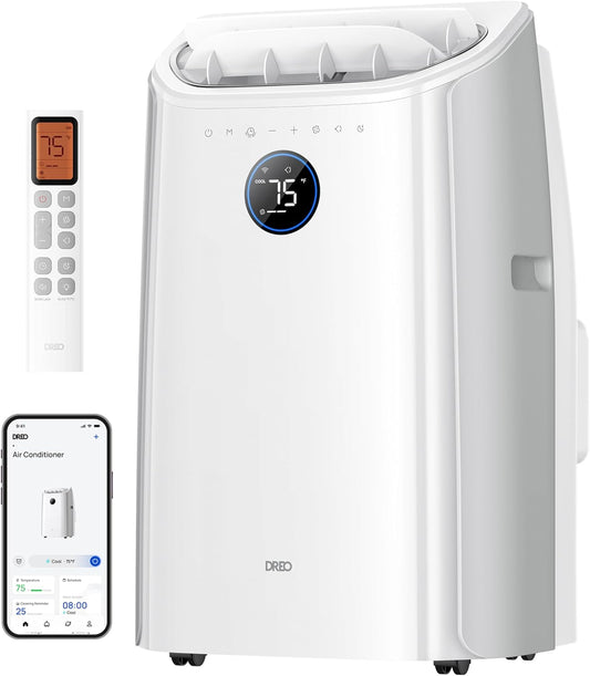 DREO DR-HAC006S Portable Air Conditioner 12.000 BTU – 3-in-1, R290, Energy Class A, WiFi, Alexa, 45dB, White