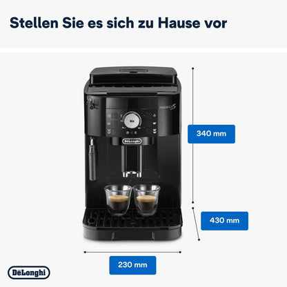 De'Longhi Magnifica S ECAM11.112.B Fully Automatic Coffee Machine – Grinder, Milk Frother, 2-Tassen, Black