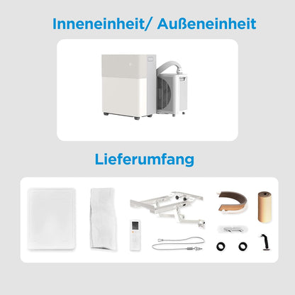 Midea PortaSplit-E Portable Air Conditioner 12.000 BTU – Heating & Cooling, Inverter, App Control, Peach