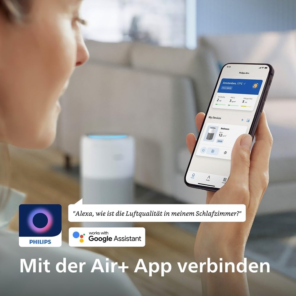 Philips AC2210/10 Air Purifier 104m² – SilentWings 13dB, HEPA 99,97%, ECARF, CADR 400m³/h, 28W, White