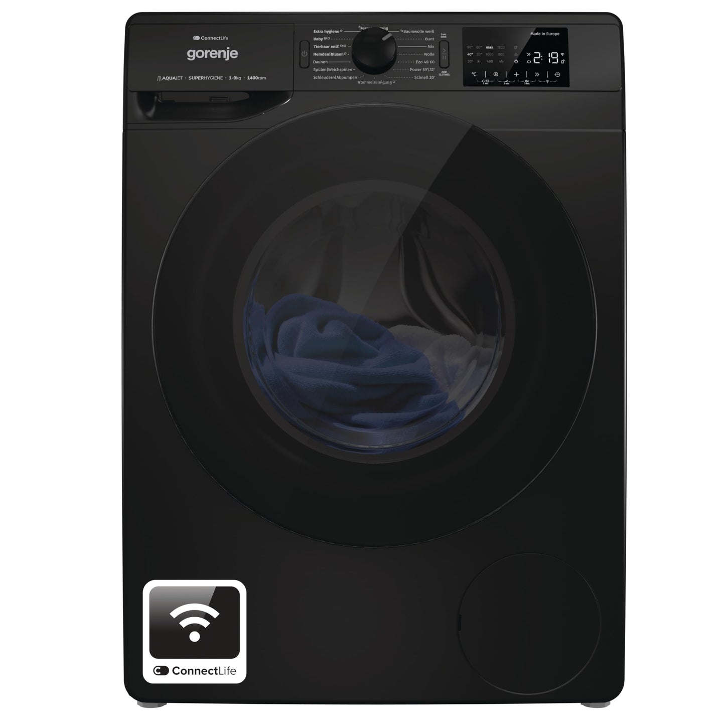 Gorenje WPNEI74A1TS Washing Machine 7kg – Steam, ConnectLife App, 1400 U/min, AquaStop, Energy Class A-10%, White