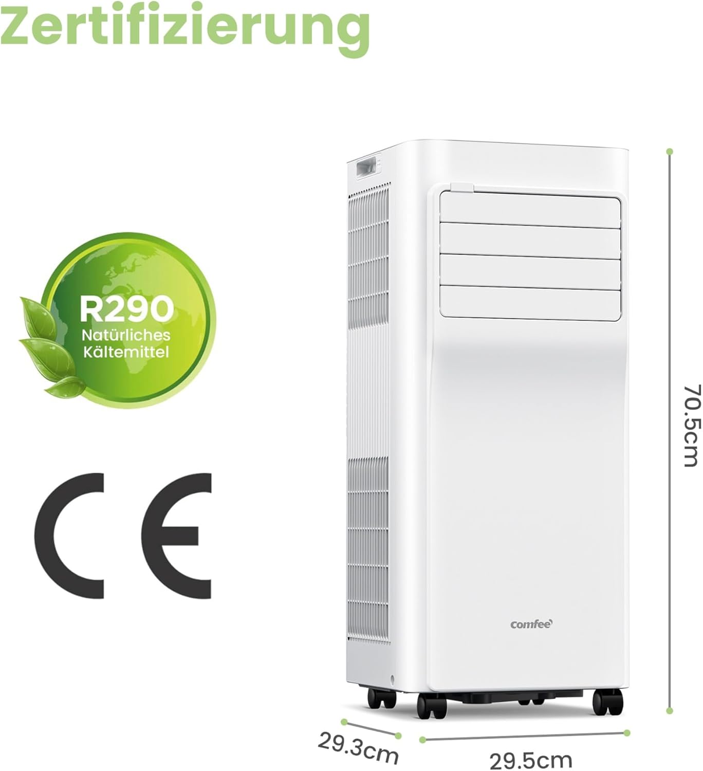 Comfee Breezy Cool Pro 2.6 Portable Air Conditioner 9.000 BTU – A, R290, App & Alexa, White