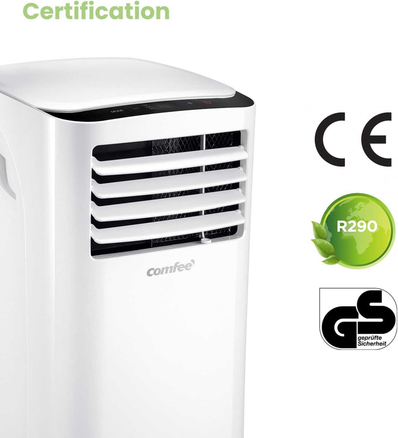 COMFEE MPPH-09CRN7 Portable Air Conditioner 9.000 BTU – 3-in-1, R290, Energy Class A, 31m², Remote Control, White
