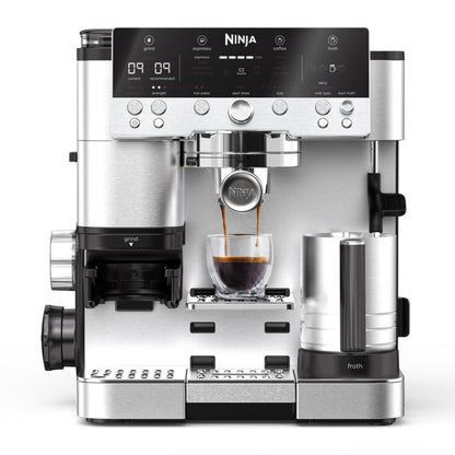 Ninja ES601EUGM Luxe Premier 3-in-1 Coffee Machine 2L – Barista-Assist, Grinder, Mikroschaum, Grey Metal