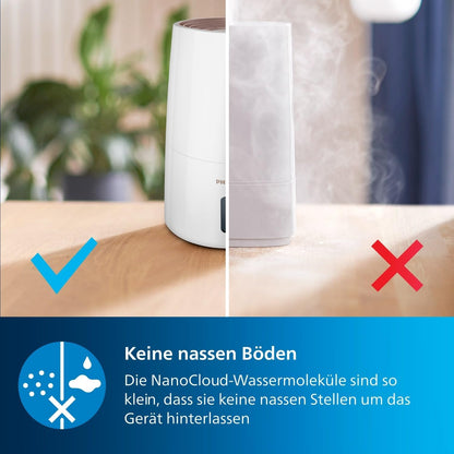 Philips HU3916/10 3000 Series Humidifier 3L – 99% bakterienreduziert, 45m², 360°, 20h, 9h Timer, White