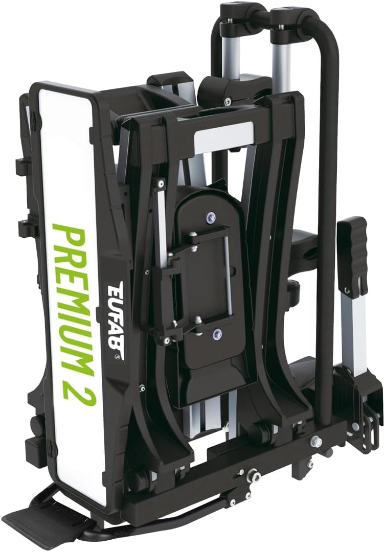 EUFAB PREMIUM 2 Towbar Bike Carrier – 2 Räder, 60kg, E-Bike, Foldable, Lockable, Black