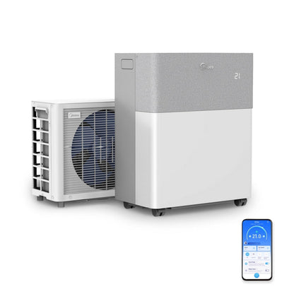 Midea PortaSplit-E Portable Air Conditioner 12.000 BTU – Heating & Cooling, Inverter, App Control, Peach