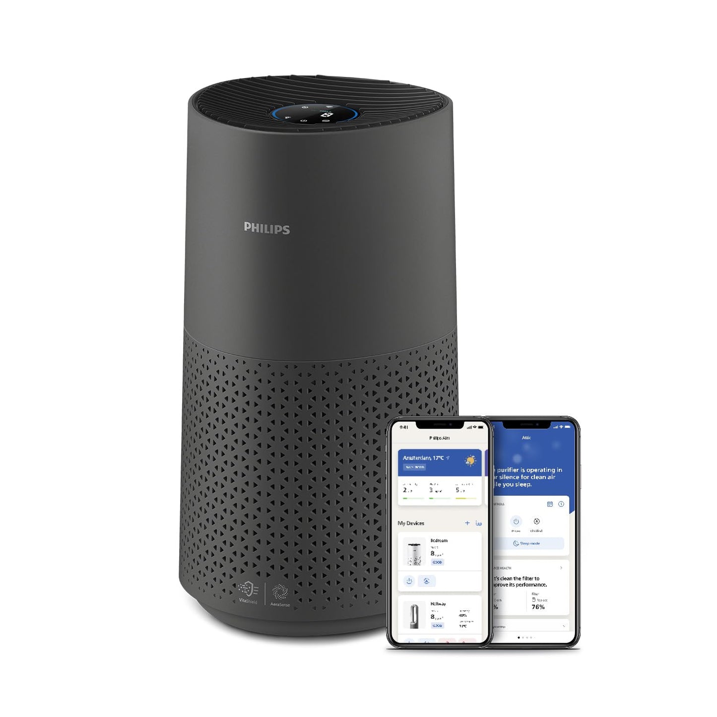 Philips AC2210/10 Air Purifier 104m² – SilentWings 13dB, HEPA 99,97%, ECARF, CADR 400m³/h, 28W, White
