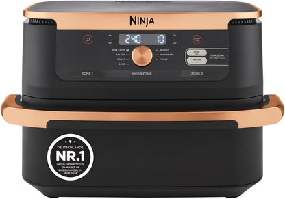 Ninja AF500EUCP Foodi FlexDrawer Air Fryer 10,4L – 7 Functions, Dual Zone, 2470W, Black/Copper