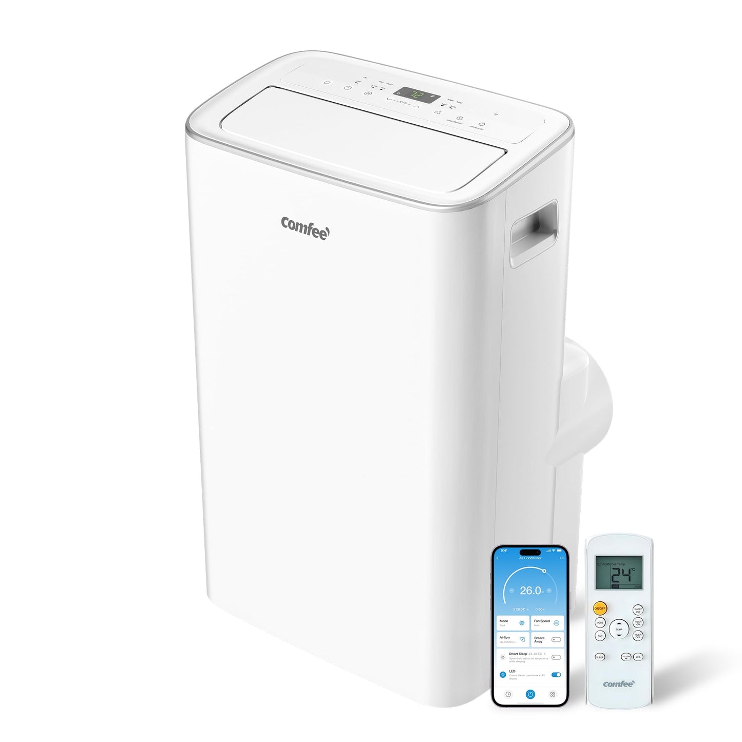 COMFEE MPPH-09CRN7 Portable Air Conditioner 9.000 BTU – 3-in-1, R290, Energy Class A, 31m², Remote Control, White