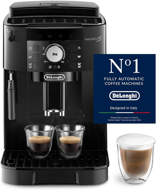 De'Longhi Magnifica S ECAM11.112.B Fully Automatic Coffee Machine – Grinder, Milk Frother, 2-Tassen, Black