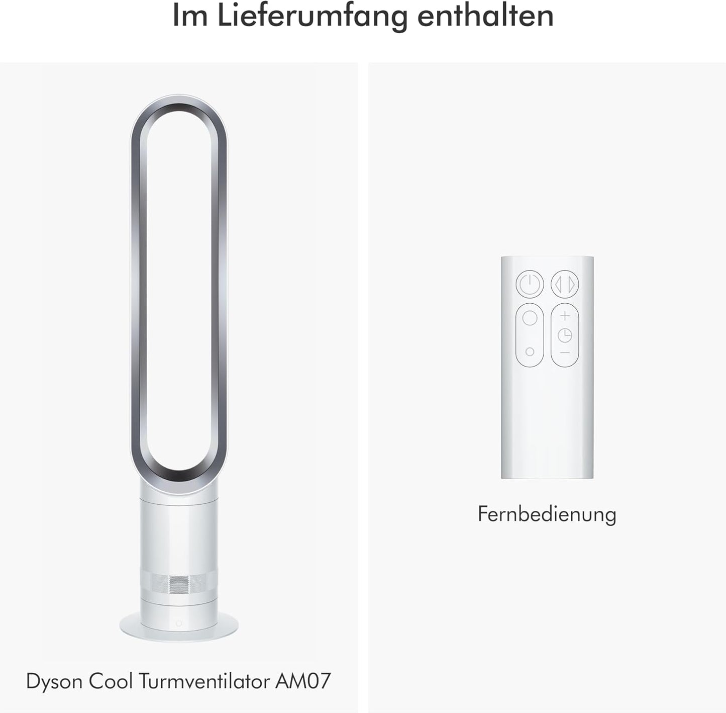 Dyson AM07 Tower Fan bladeless 100,7 cm – 10 Speeds, Air Multiplier, Remote Control, White