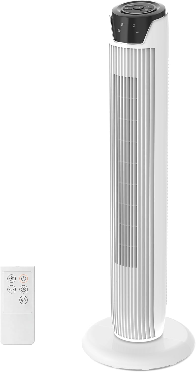 Midea FZ10-17JR Tower Fan 91,8cm – 45W, 330m³/h, 90° Oscillation, 3 Modes, 38dB, 7h Timer, White